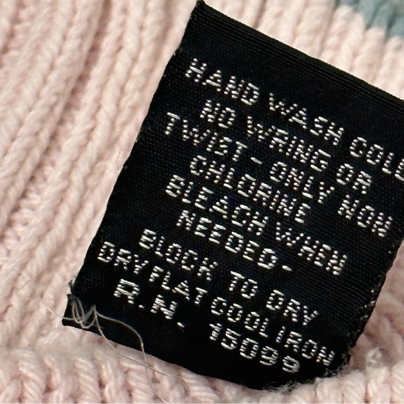 Vintage Womens Sz M Pink And Grey Striped Sweater Boatneck 90’s Preppy Cottage - Picture 3 of 5